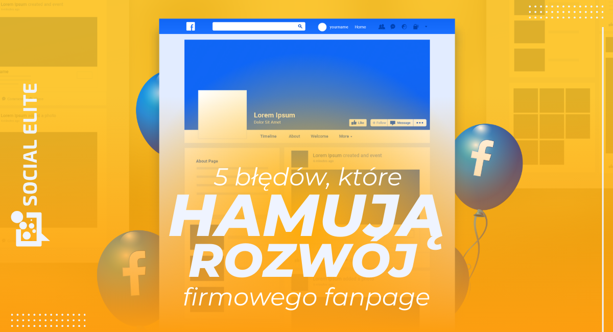 błędy w prowadzeniu firmowego konta fanpage - baner