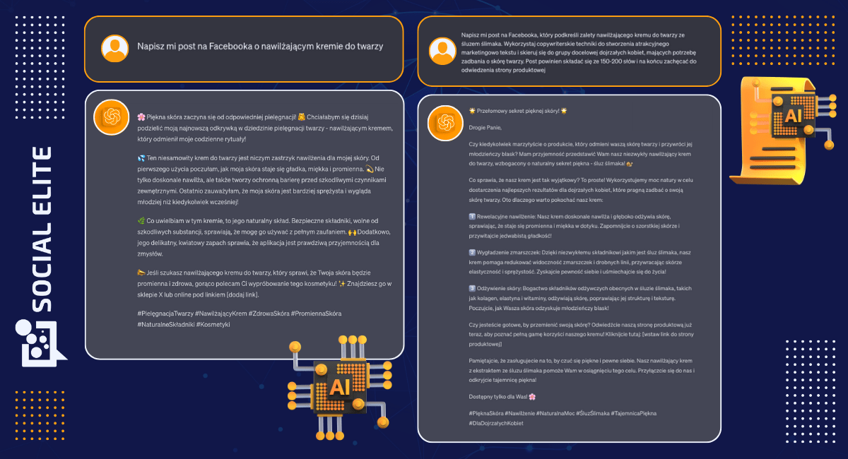 AI copywriting - przykład wykorzystania Chata GPT przy tworzeniu posta