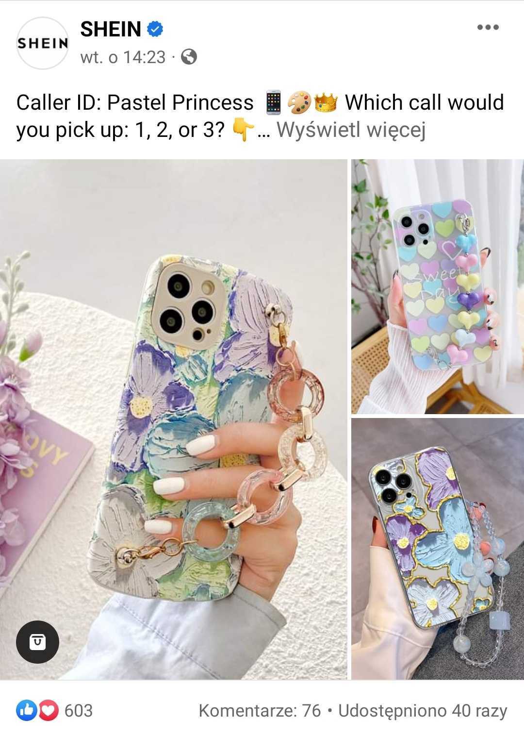 Mobile first - Podgląd posta na fanpage SHEIN