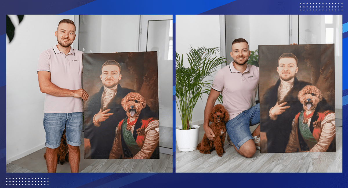 firmowe urodziny - Pavlo i jego psiak Bruno