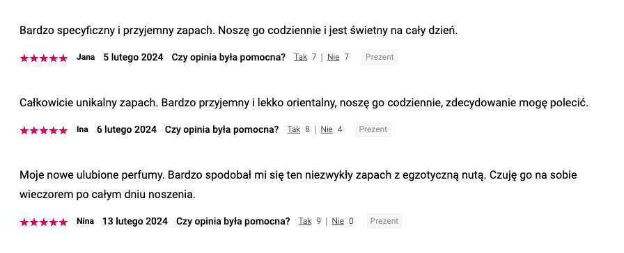 przykład opinii i recenzji od klientów