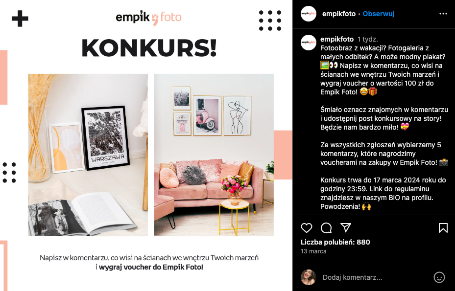 przykład konkursu na empik foto